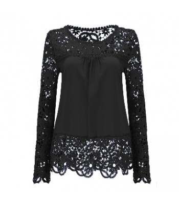 Blouse black with lace